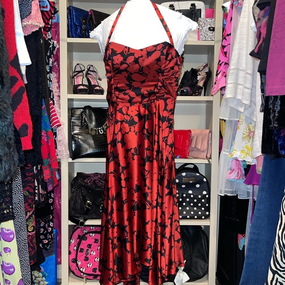 Red & Black Halter Dress - Picture 1 of 4